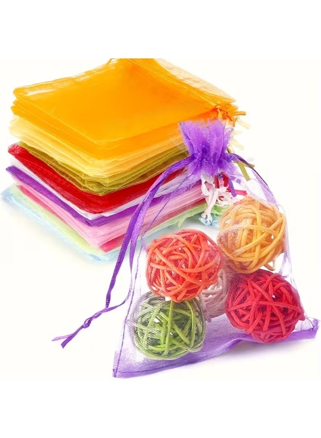 50PCS Organza Gift Bags with Drawstring Closure | Small Mesh Pouches for Jewelry, Candy, Wedding Favors, Party Gifts, Halloween & Christmas Decorations | Reusable Gift Packaging Bags - Image 2