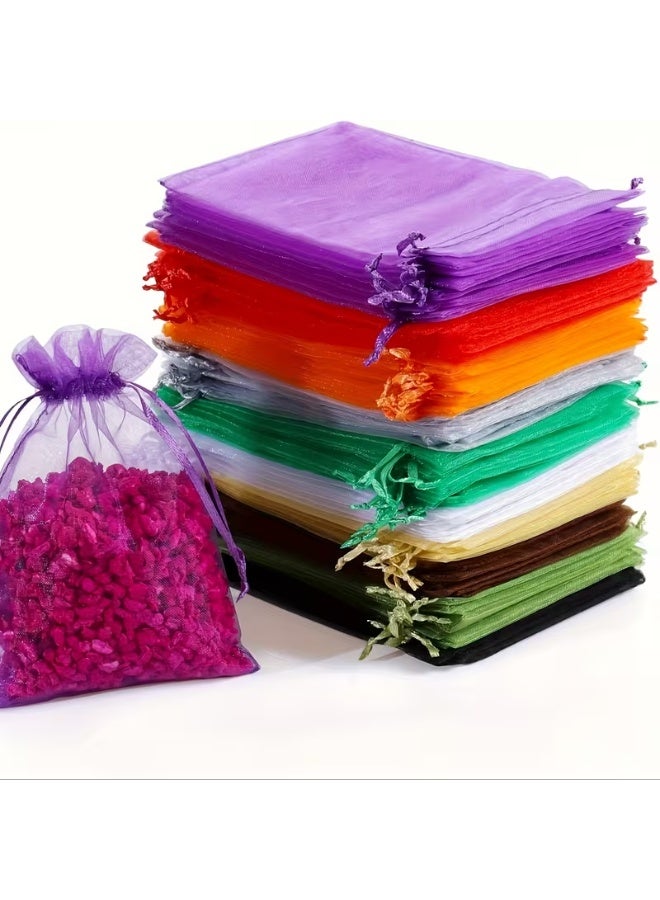 50PCS Organza Gift Bags with Drawstring Closure | Small Mesh Pouches for Jewelry, Candy, Wedding Favors, Party Gifts, Halloween & Christmas Decorations | Reusable Gift Packaging Bags - Image 4
