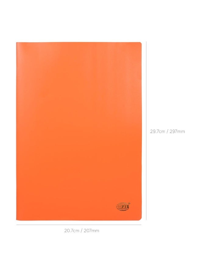 FIS Notebook, Soft Cover PP Materials, Size A4(210x297mm), 5mm Square Lines Ruling, 80 Sheets, 160 Pages, 2 Round Edges, Packet of 5 Pieces, Neon Orange Color-FSNBA45MPPNOR  - Image 5