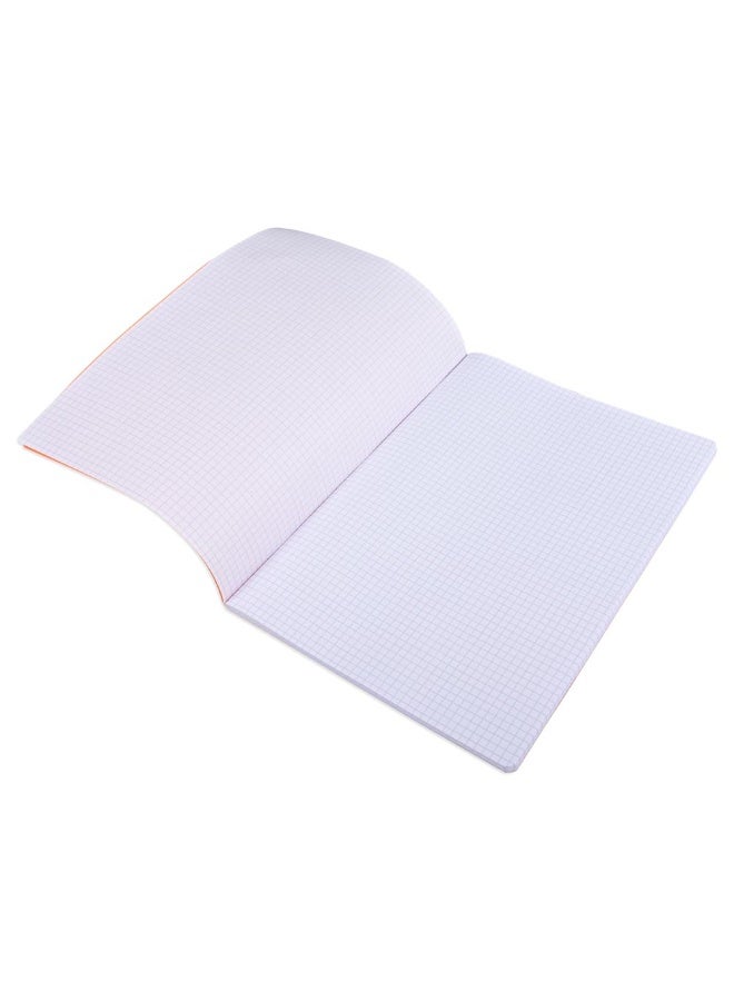 FIS Notebook, Soft Cover PP Materials, Size A4(210x297mm), 5mm Square Lines Ruling, 80 Sheets, 160 Pages, 2 Round Edges, Packet of 5 Pieces, Neon Orange Color-FSNBA45MPPNOR  - Image 3