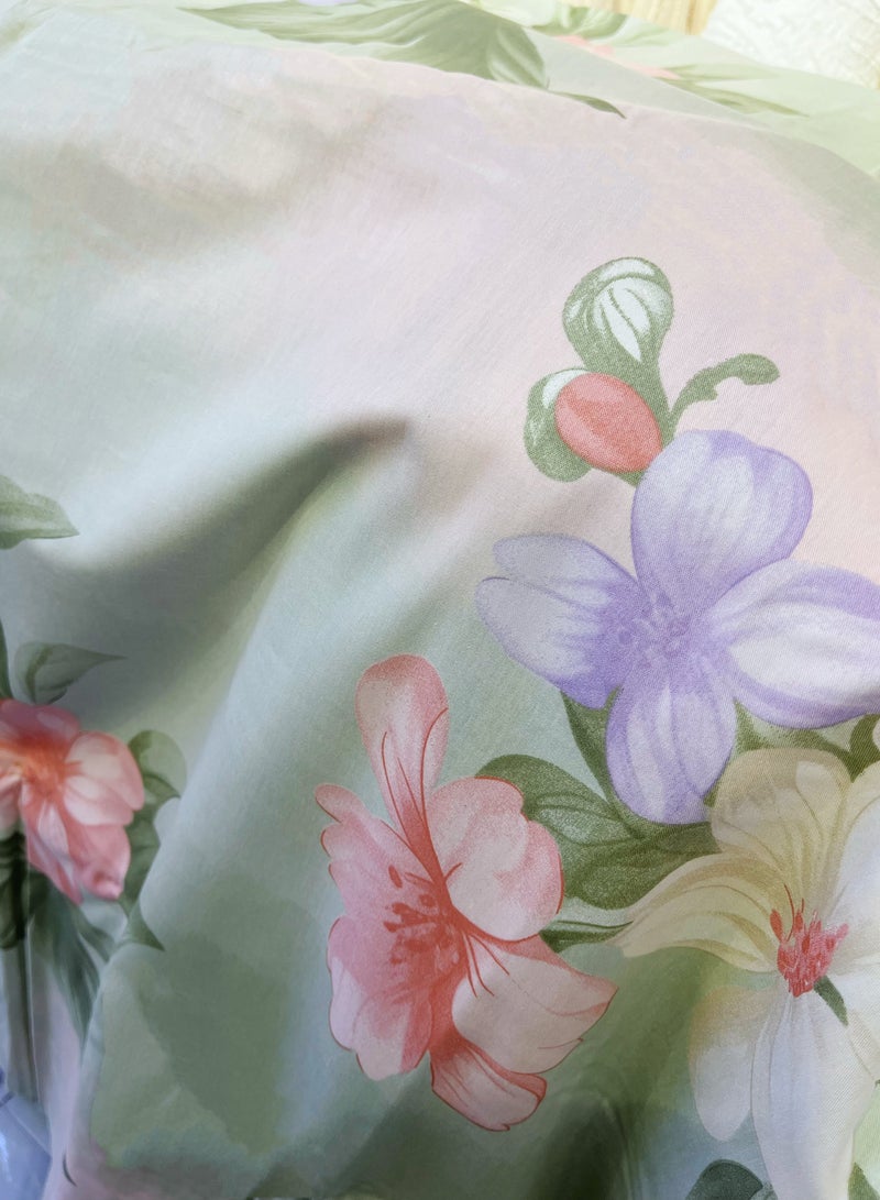 طقم سرير 100% قطن، طقم غطاء لحاف عالي الجودة 220×240 سم، حجم ملكي، 6 قطع مع غطاء لحاف و 1 ملاءة مشدودة و 4 أغطية وسائد - Image 2
