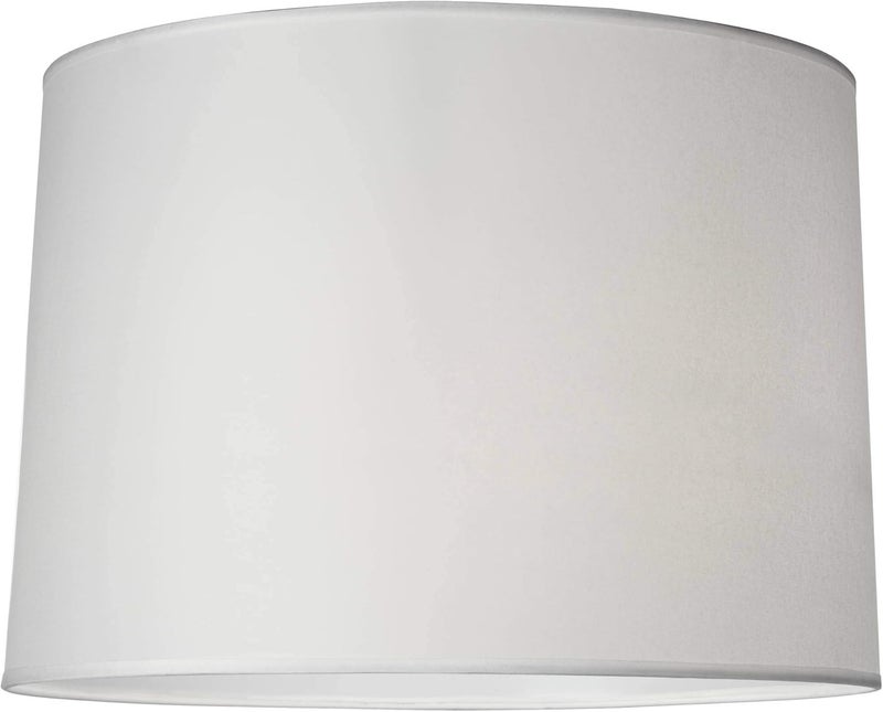 Springcrest Hardback White Large Drum Paper Lamp Shade 15" Top x 16" Bottom x 11" Slant x 11" High (Spider) Replacement with Harp and Finial - - Image 3
