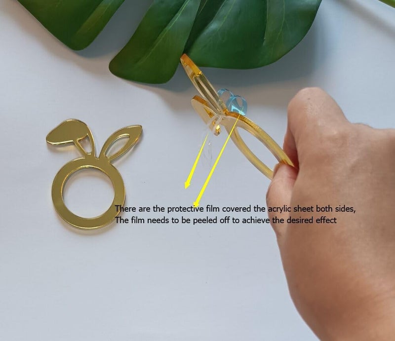 MEYA Set of 12 Easter Bunny Ears Napkin RingsRustic Table Place Serving DecorationEaster Napkin Rings for Festival Holiday Dinner Decorations Gold Mirror - Image 2