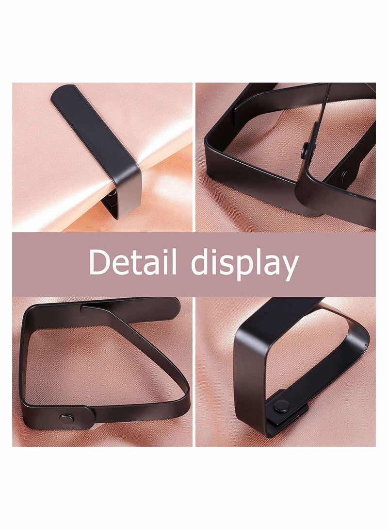 KASTWAVE مشابك مفرش الطاولة، طقم 4 مشابك فولاذية مقاومة للصدأ لتثبيت الأغطية، مناسبة للحفلات الداخلية والخارجية، النزهات، المطاعم والزفاف، سوداء - Image 5