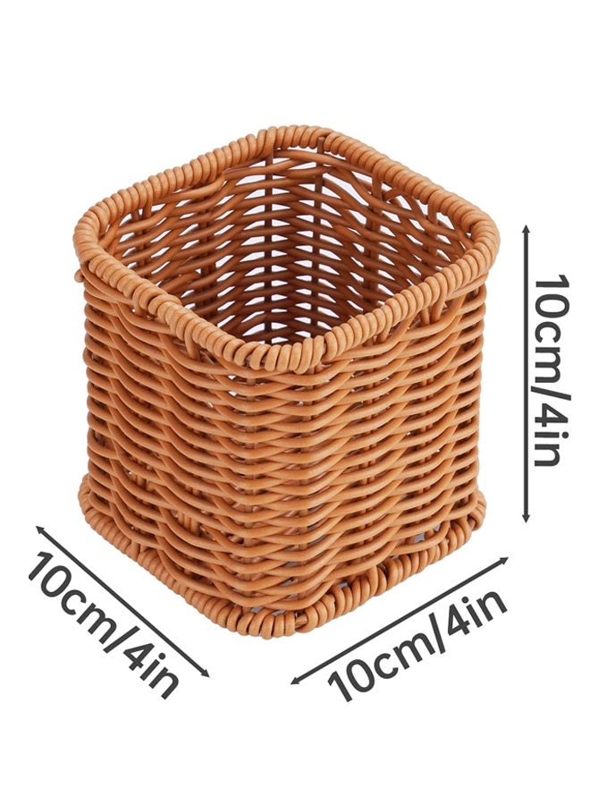 Synthetic Rattan Bedside Remote Control Storage Caddy Organizer - Image 2