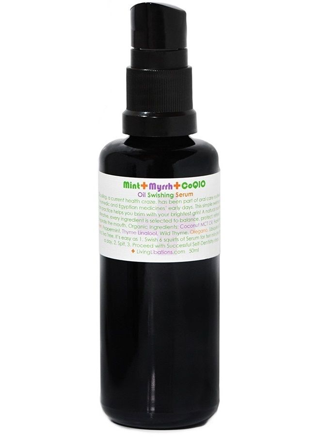 LIVINGLIBATIONS Living Libations - Organic Mint + Myrrh Tooth Serum | Natural, Wildcrafted, Vegan Clean Beauty (1.69 fl oz | 50 mL)  - Image 1