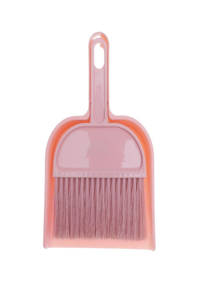 minkissy Broom and Dustpans Set - Handle Dustpan and Brush Clippers Small Whisk Broom Pan and Brush Set Household Supplies for Desktop Key Board (Pink) - Image 5