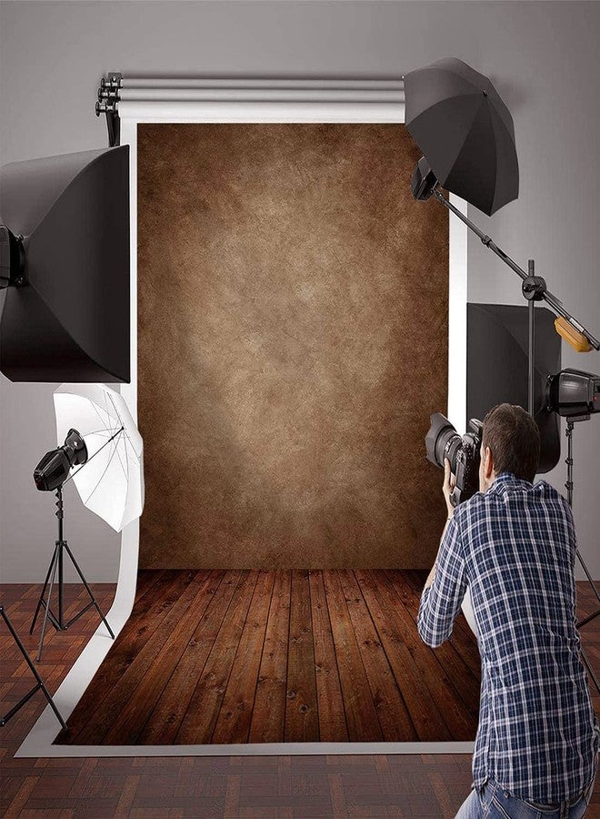 ألينجوي خلفية تصوير من قماش ناعم من ألينجوي، مقاس 5×7 قدم، بتصميم جدار بني تجريدي وأرضية خشبية، مثالية لجلسات تصوير الأطفال حديثي الولادة، وحفلات أعياد الميلاد الأولى، وجلسات تصوير البورتريه الكلاسيكية، ودعائم المصورين. - Image 4
