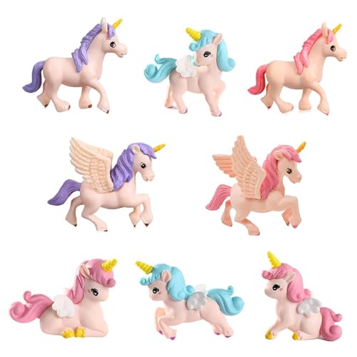 MUAMAX Unicorn Cake Toppers for PartyMini UnicornsFlying Horse Unicorns FigurineCake DecorationMiniature Unicorn FigurinesUnicorn Model Cake ToppersBirthday Cake Decoration for Unicorn Theme - Image 1