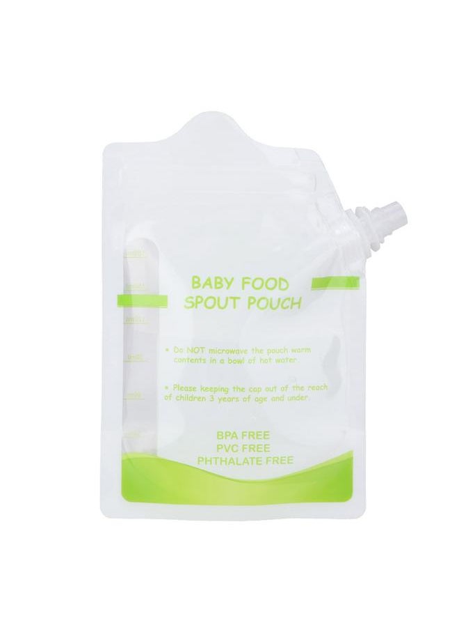 Thoraya - 10Pcs 180ml Baby Food Storage Bag Stand Up Pouch Spout Refillable Zipper Bag - Image 1