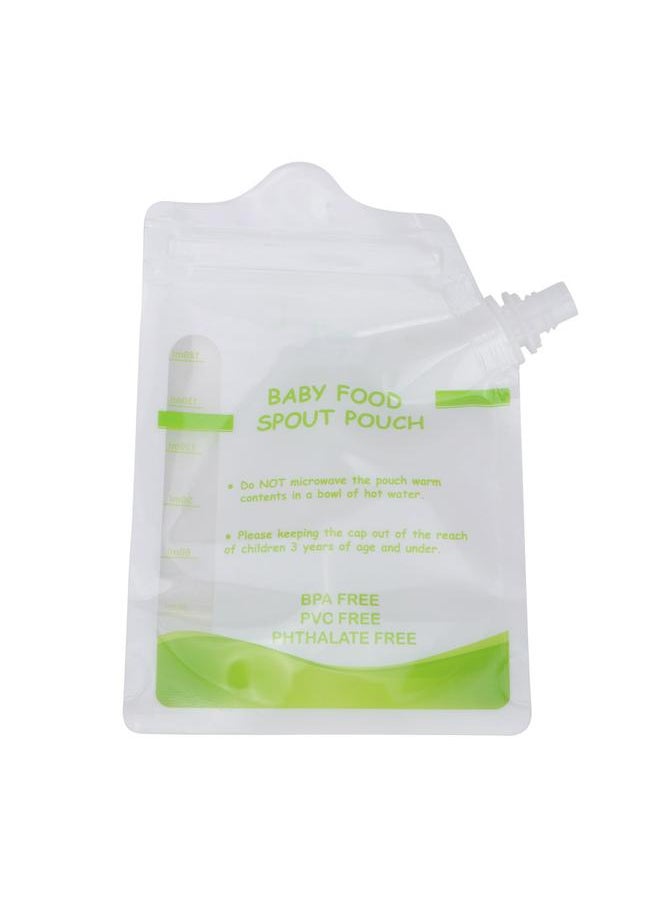 Thoraya - 10Pcs 180ml Baby Food Storage Bag Stand Up Pouch Spout Refillable Zipper Bag - Image 1