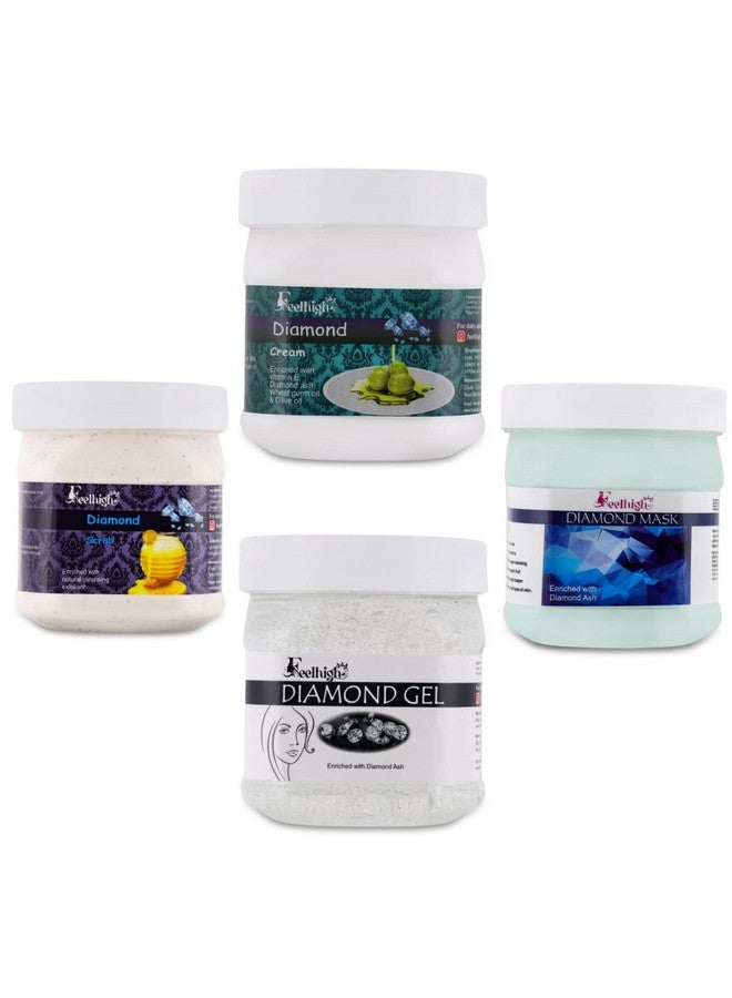 FEELHIGH مجموعة فيلهigh للوجه الماسية: مقشر، كريم، قناع، جل - Image 1
