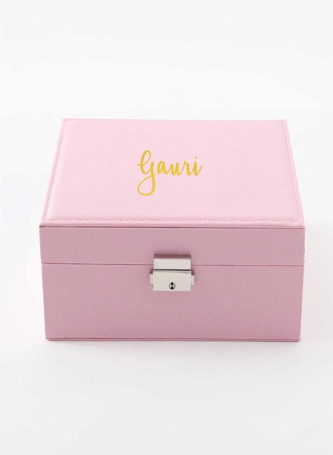 نتكيس صندوق مجوهرات نوتكيس شخصي للذهب مع قفل - منظم مجوهرات فاخر من جلد البولي يوريثان مع منظم واسع من طبقتين للمنزل والسفر - Image 4