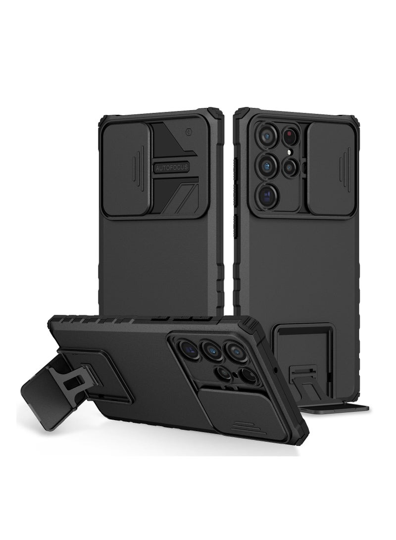 Samsung Galaxy S22 Ultra Mobile Phone Case Cover, Innovative Telescopic Bracket, Sliding Protection Camera Window, Bumper Shockproof Phone Back Cover - Image 1