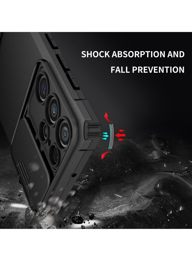 Samsung Galaxy S22 Ultra Mobile Phone Case Cover, Innovative Telescopic Bracket, Sliding Protection Camera Window, Bumper Shockproof Phone Back Cover - Image 3