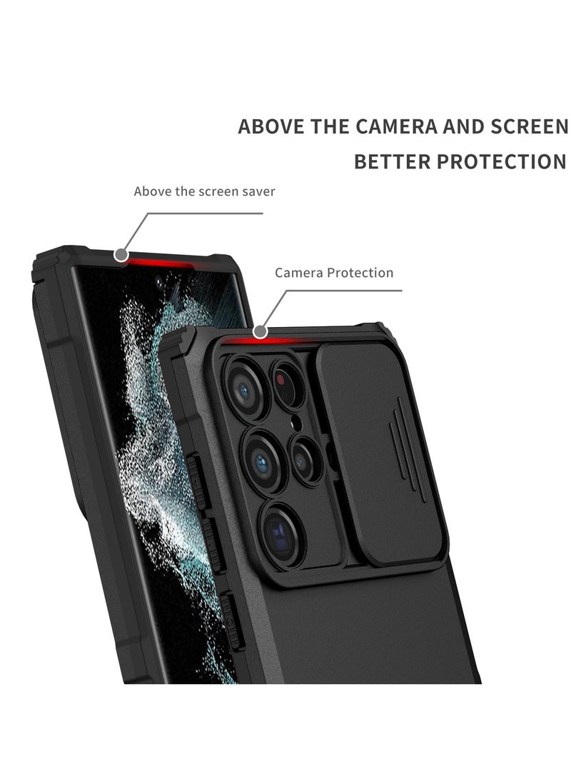 Samsung Galaxy S22 Ultra Mobile Phone Case Cover, Innovative Telescopic Bracket, Sliding Protection Camera Window, Bumper Shockproof Phone Back Cover - Image 2