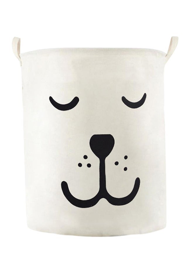 NIBEMINENT Cartoon Printed Laundry Basket White