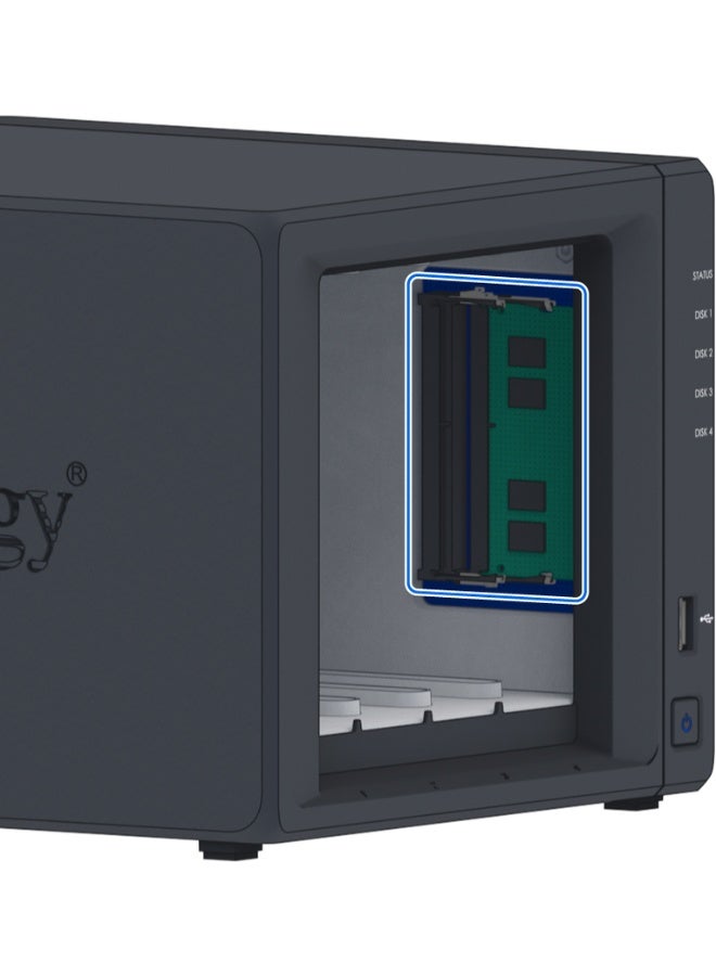 سينولوجي Synology Diskstation 925+ AMD Ryzen V1500B 4GB  Dual 2.5GbE ports 4bay black - Image 4