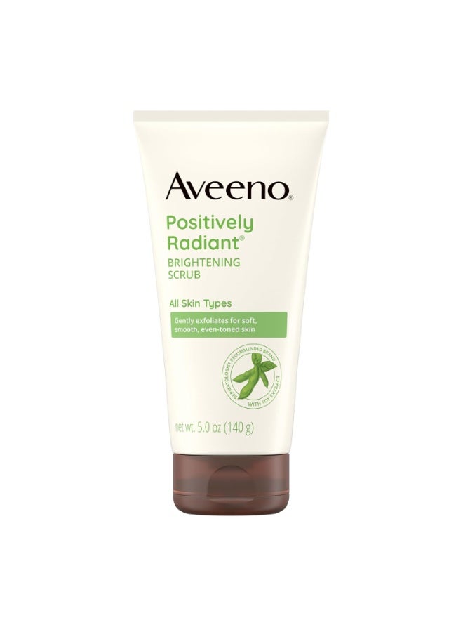 Aveeno Aveeno Positively Radiant Skin Brightening Exfoliating Daily Facial Scrub, Moisture-Rich Soy Extract, helps improve skin tone & texture, Oil-& Soap-Free, Hypoallergenic, 5 oz - Image 1