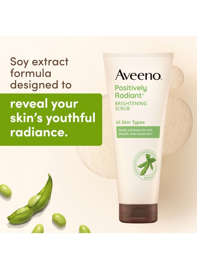Aveeno Aveeno Positively Radiant Skin Brightening Exfoliating Daily Facial Scrub, Moisture-Rich Soy Extract, helps improve skin tone & texture, Oil-& Soap-Free, Hypoallergenic, 5 oz - Image 2