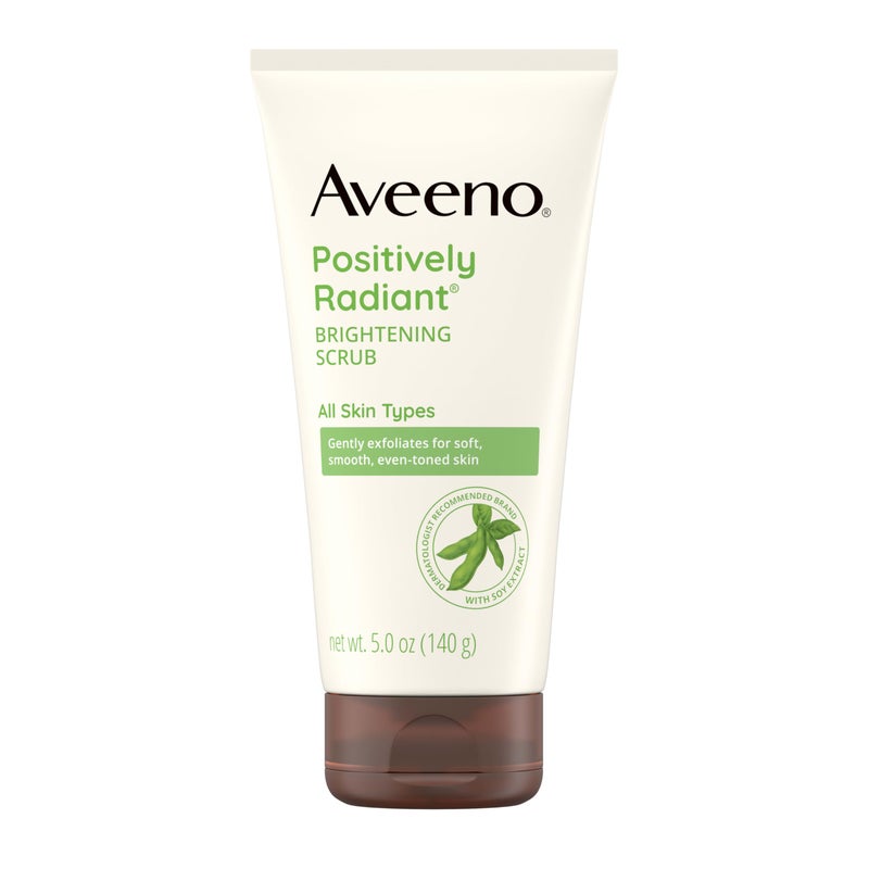 Aveeno Positively Radiant Skin Brightening Exfoliating Daily Facial Scrub, Gentle with Moisture-Rich Soy Extract, Helps Improve Skin Tone & Texture, Oil- & Soap-Free, Hypoallergenic, 5 oz - Image 1