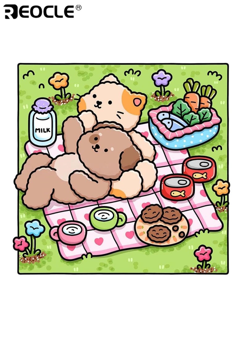 REOCLE Cozy Coloring Book (Fuzzy In Love) Featuring Little Fuzzy Animals in Love Moments & Cozy Activities with Relaxing Chill - Friendly Designs for Stress Relief Mind Relaxation Creative Leisure for Adults Teens - Image 3