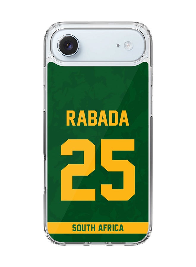 Stylizedd Classic Clear MagSafe Case for iPhone 17 Air , Hybrid Soft Case Flexible Edges Anti Drop TPU PC Gel Thin Transparent Cover [ Designed for iPhone 17 Air ] - Team South Africa Kagiso Rabada, Jersey No 25