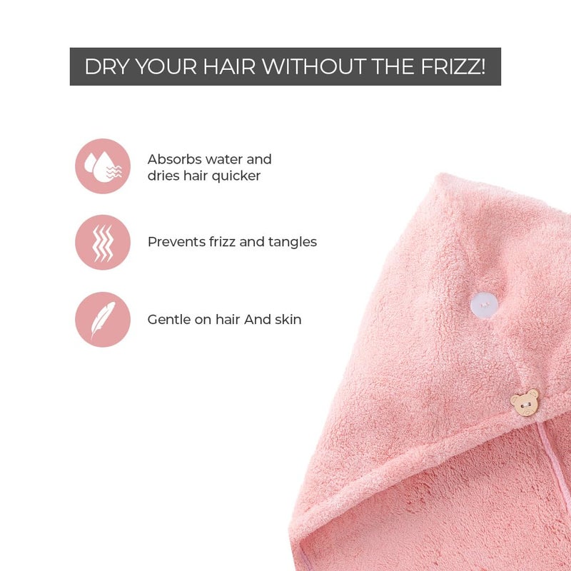 PROLIXR Microfiber Hair Towel Wrap Lavender Pink Blue Set Quick Drying FrizzFree Hair Super Absorbent Gentle on Hair and Skin Hair Types Microfibre Towel By Savio John Pereira - Image 3