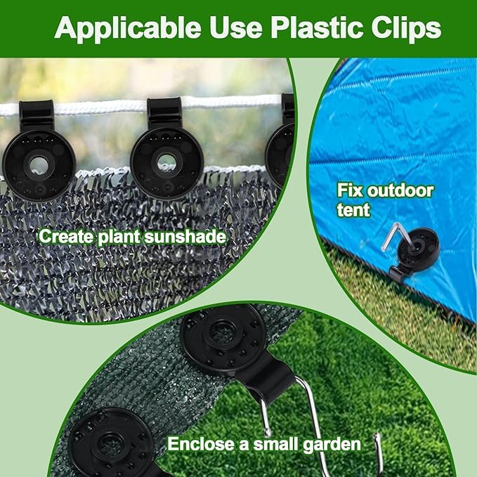 GETZET 30 Pcs Clip Set for Fixing Net Cover Shade Net, Plastic Universal Clip for Fixing Sunshade Fabric Accessories Cloth Fix Clamp, Windproof Awning Clamp Grip Tarp Clips Gardening Tool Accesories. - Image 5