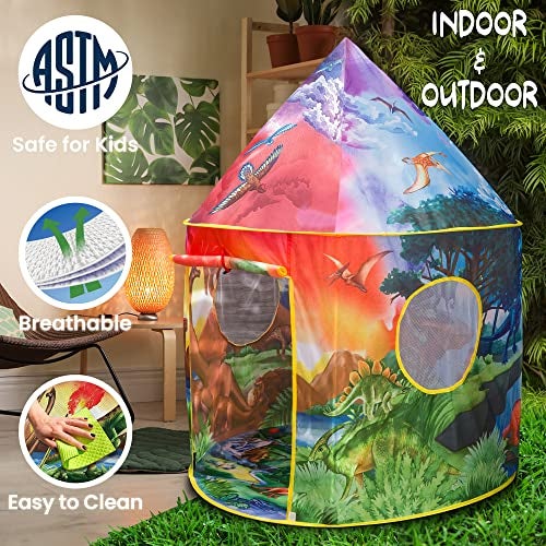 W&O Dinosaur Discovery Play Tent with Roar Button - Extraordinary Pop Up Tent for Boys & Girls - Perfect for Indoor & Outdoor Adventures - Image 5