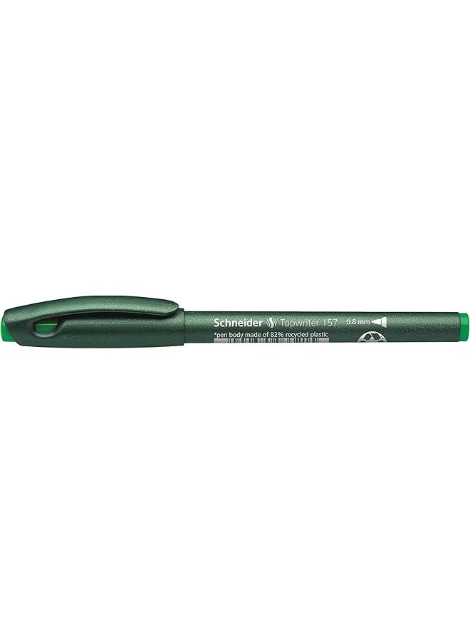 Schneider - 0.8Mm Fiberpen Topwriter 157 Pack Of 10 Green - Image 1