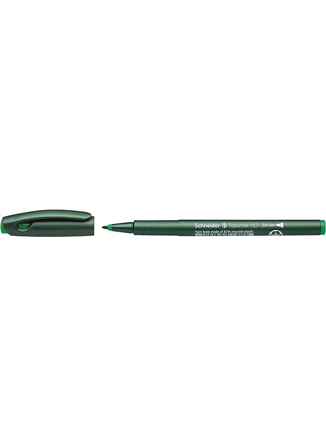 Schneider - 0.8Mm Fiberpen Topwriter 157 Pack Of 10 Green - Image 1