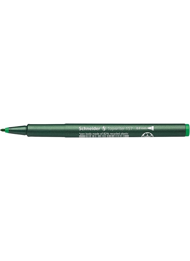 Schneider - 0.8Mm Fiberpen Topwriter 157 Pack Of 10 Green - Image 1