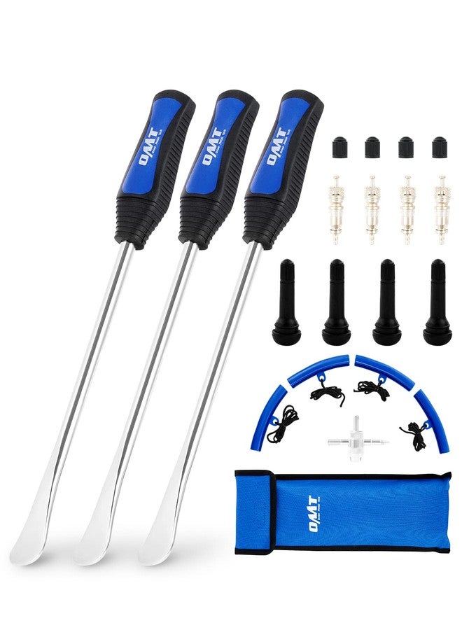 Orion Motor Tech Tire Spoon Kit, 20pc Tire Changing Tool for Motorcycle Dirt Bike Lawn Tractor Bicycle, 11.5" Small Motorcycle Tire Spoons Tire Removal Tool with 4pc Rim Covers Valve Tool Valve Cores - Image 1