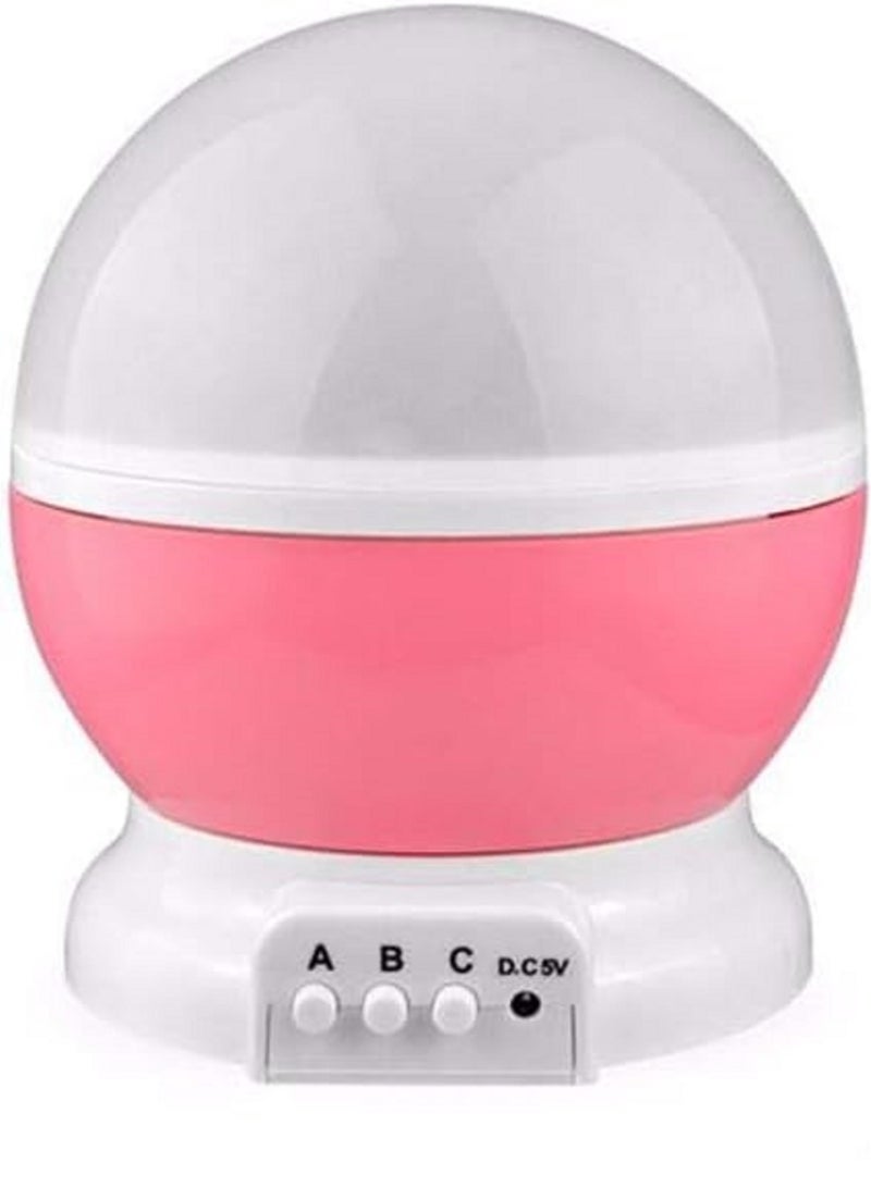 مصباح ليلي LED USB بإضاءة دوارة رومانسية على شكل نجمة سماوية للأطفال أثناء نومهم (وردي)  - Image 1