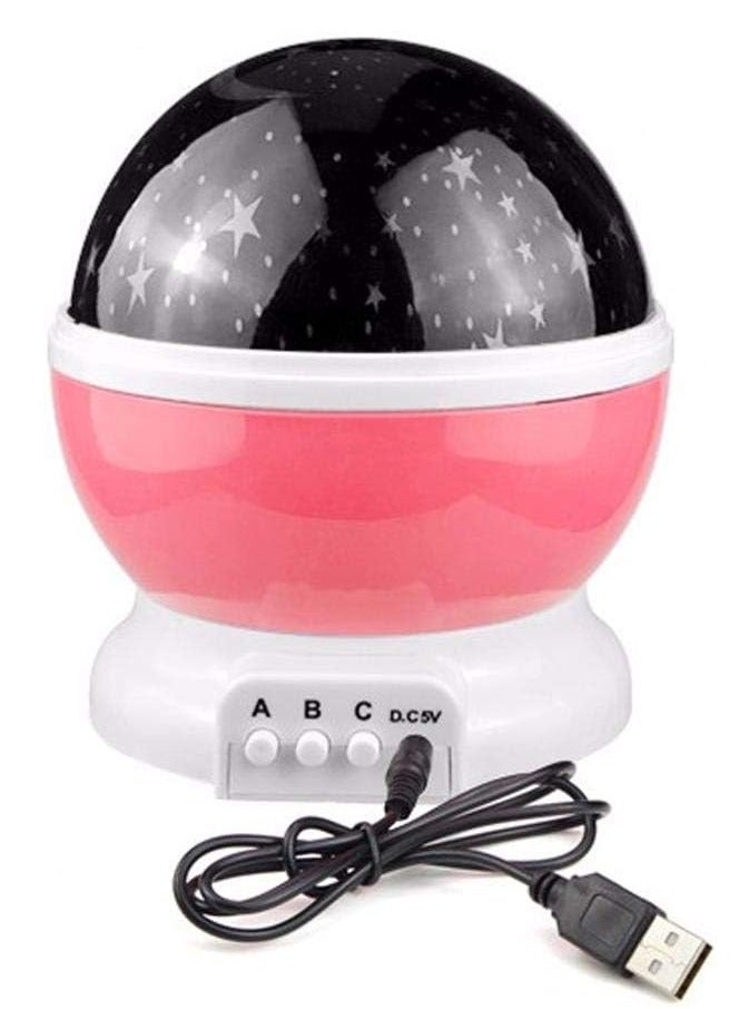مصباح ليلي LED USB بإضاءة دوارة رومانسية على شكل نجمة سماوية للأطفال أثناء نومهم (وردي)  - Image 5