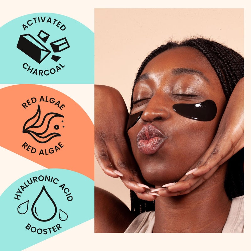 BLAQ Award Winning Under Eye Patches for Dark Circles and Puffiness, Under Eye Mask with Red Algae and Activated Charcoal, Vegan and Cruelty-Free Under Eye Masks, 15-Pack, Hyaluronic Acid Bright Eyes - Image 4