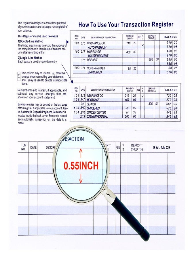 Casmonal Larger Lines 20 Pack Checkbook Register, Check Registers for Personal Use, Blank Ledger Transaction Registers for Personal or Business Banking, Check Register Book Easy to Read, 24/25/26 Calendars - Image 2