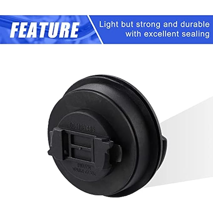 ريحني غطاء خزان الوقود لمحرك AUTOHAUX غطاء سدادة تعبئة زيت الوقود استبدال 06C103485P 03C103485A لفولكس فاجن جولف 20102012 لأودي A4 A5 A6 أسود - Image 5