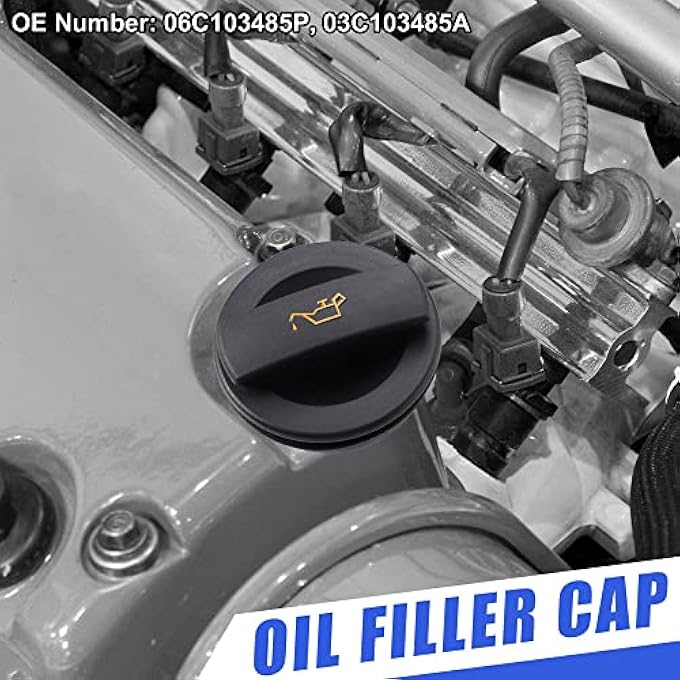 ريحني غطاء خزان الوقود لمحرك AUTOHAUX غطاء سدادة تعبئة زيت الوقود استبدال 06C103485P 03C103485A لفولكس فاجن جولف 20102012 لأودي A4 A5 A6 أسود - Image 3