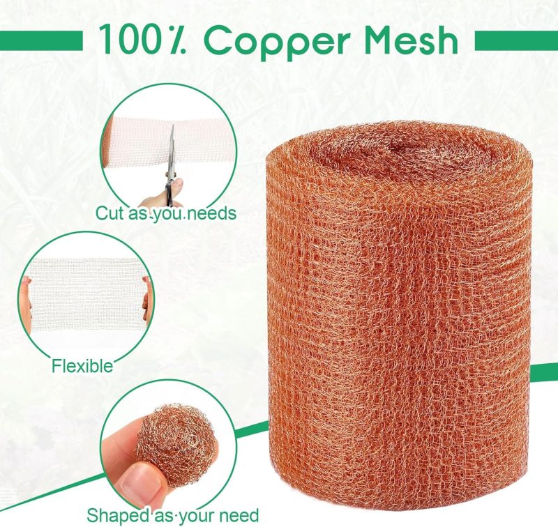 Pure Copper Mesh Roll - 127mm x 30m 100% Pure Copper Rust-Free Pest Barrier for Home Repairs, DIY Projects, Pest Control & Distilling Filters - Image 3
