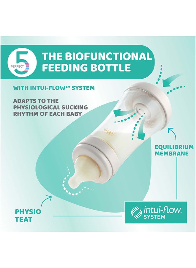 Chicco Perfect 5 Feeding Bottle 300ml Fast Flow 4m+ Silicone, Yellow - Image 4