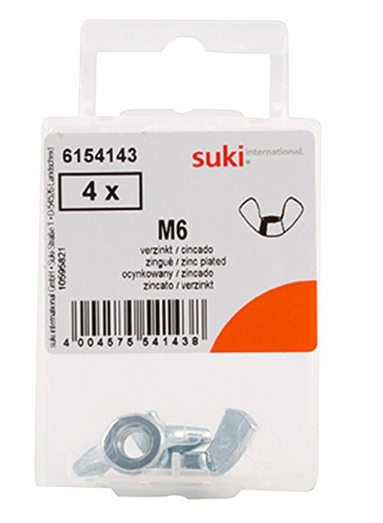 suki Suki 6154143 M6 Wing Nuts Pack of 4 