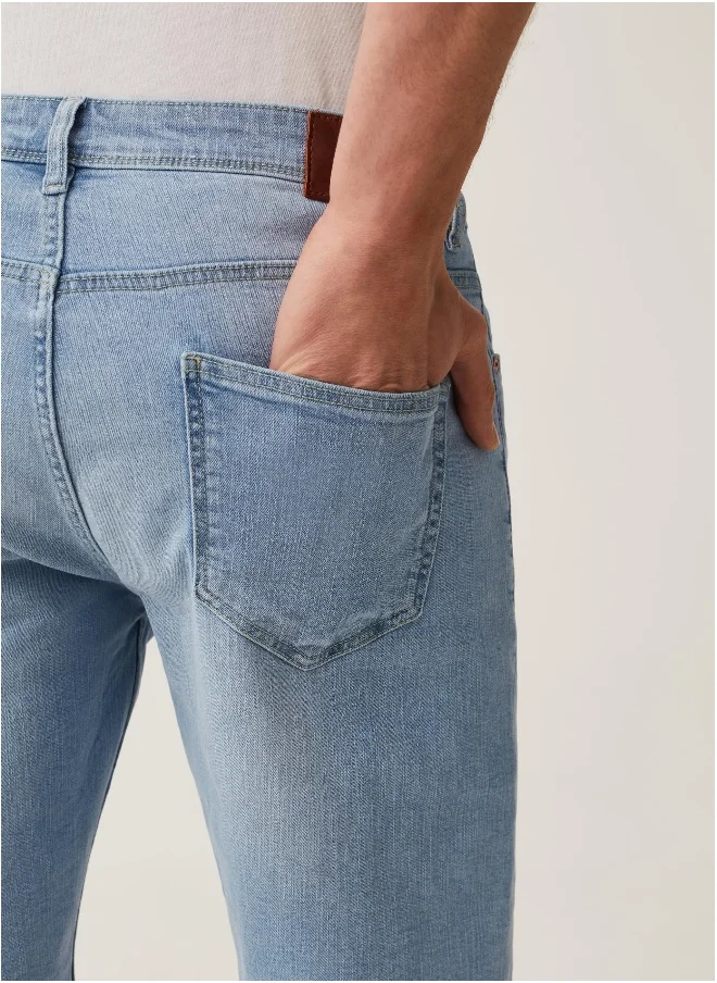 Ovs Regular-fit stretch denim Bermuda shorts