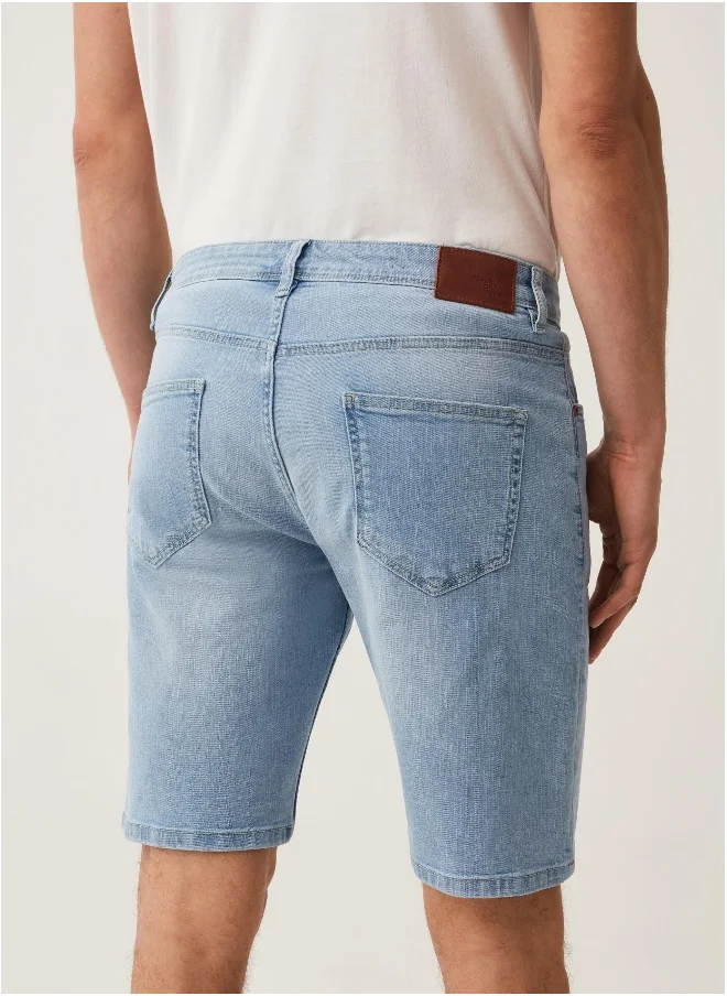 Ovs Regular-fit stretch denim Bermuda shorts