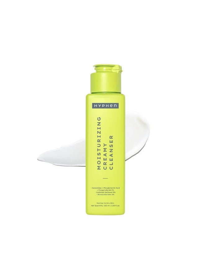 Hyphen Moisturizing Creamy Cleanser for Dry & Sensitive Skin | 2% Ceramides & Polyglutamic Acid | Barrier Repair, Hydration & Gentle Cleansing | Facewash for All Skin Types | For summer | Skin Care Products | Daily Cleanser For Men & Women - 100ml - Image 1