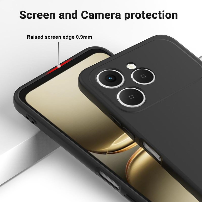 erorex For Tecno Spark 40 4G Solid Color Liquid Silicone Dropproof Full Coverage Phone Case(Black) - Image 4