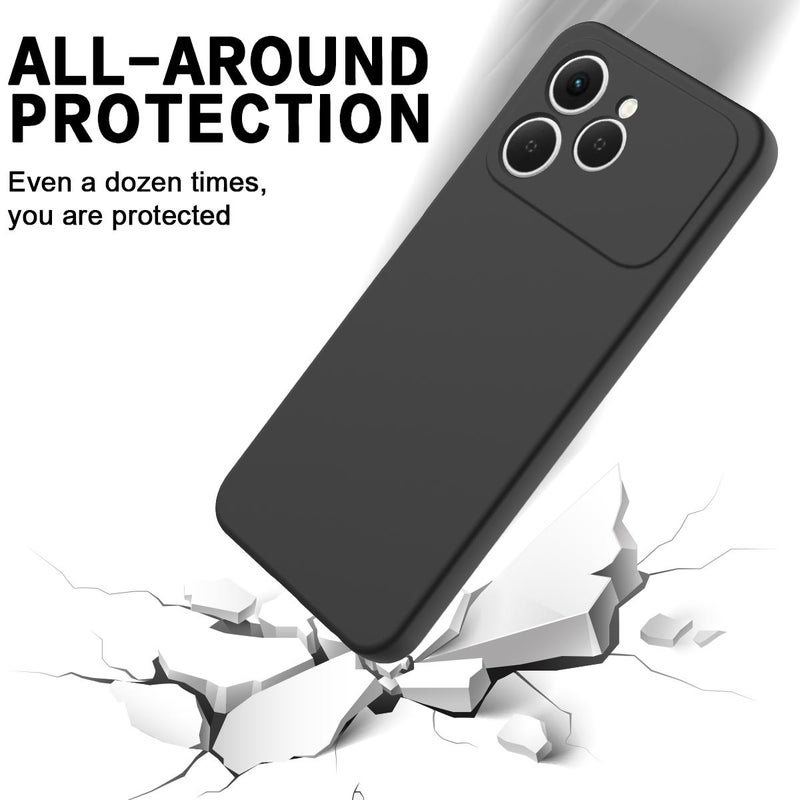 erorex For Tecno Spark 40 4G Solid Color Liquid Silicone Dropproof Full Coverage Phone Case(Black) - Image 5