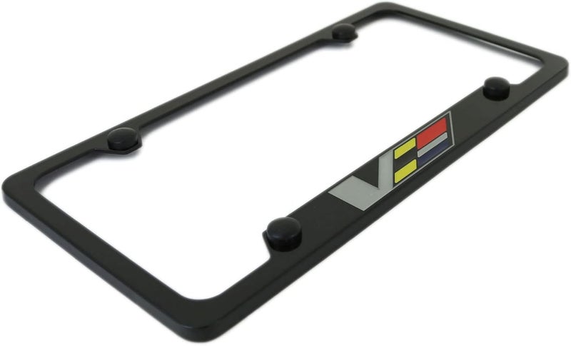 Cadillac V-Series Black Coated Metal License Plate Frame Holder - Image 2