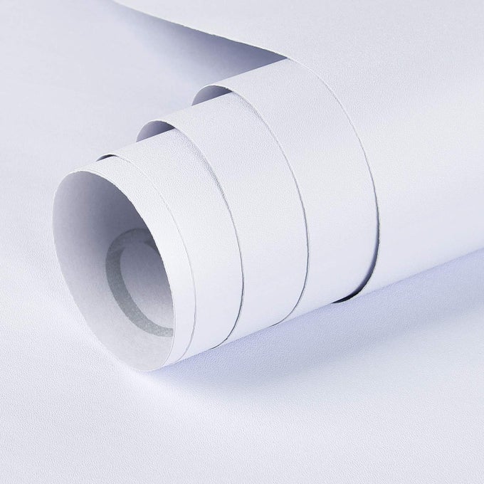 157IN X 164FT MATTE WALLPAPER WHITE CONTACT PAPER WHITE PEEL AND STICK WALL PAPER THICKEN WATERPROOF WALLPAPER FOR KITCHEN COUNTERTOP CABINET WARDROBE